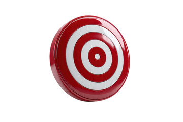 Red and white circular target with concentric rings on black background bullseye archery, Isolated On White Background, Png Transparent