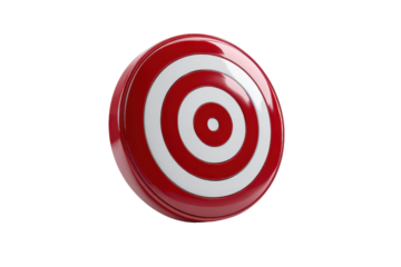 Red and white circular target with concentric rings on black background bullseye archery, Isolated On White Background, Png Transparent