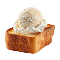 Bread with ice cream Isolated transparent on white background