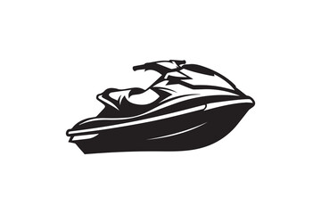 jet ski silhouette silhouette with white background