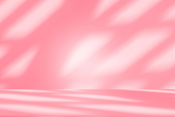 Wall interior background, studio and backdrops show products.with shadow from window color pink background for text insertion and presentation interior decoration	