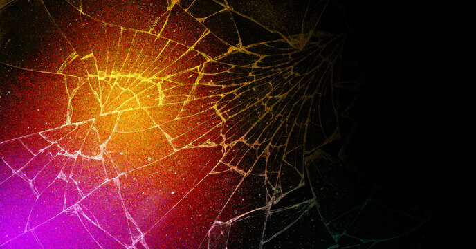 Shattered dreams in vibrant hues An artistic representation of broken glass with hopeful colors and