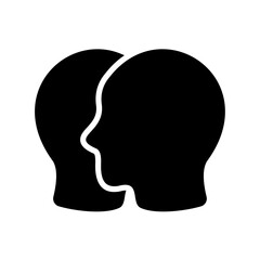 Mental health solid icon. Multiple personality illustration.