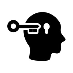 Mental health solid icon. Illustration Unlock abilities.