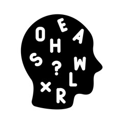 Mental health solid icon. Attention Deficit Hyperactivity Disorder illustration.