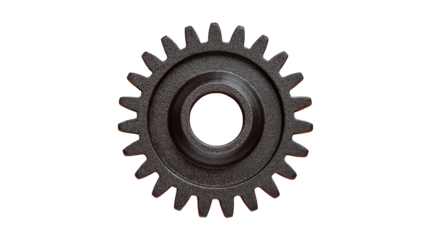 Isolated metal gears and cogwheels on a white background represent the mechanical engine and machinery of industry and engineering teamwork
