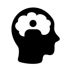Mental health solid icon. Personality illustration.