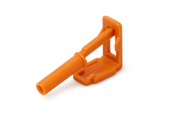 Orange plastic tile leveling system wedge isolated