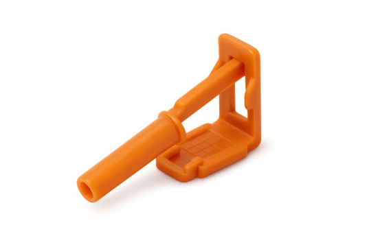 Orange plastic tile leveling system wedge isolated