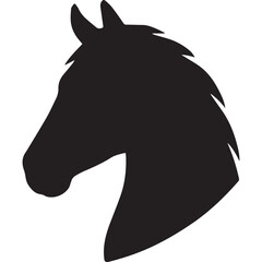 horse head black shape icon silhouette vector flat illustration design on white background