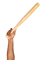 Baseball bat png in hand sticker on transparent background