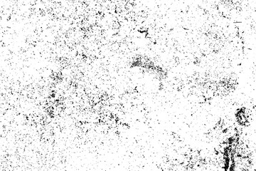 Distressed grunge texture overlay, abstract black grain pattern on white background.