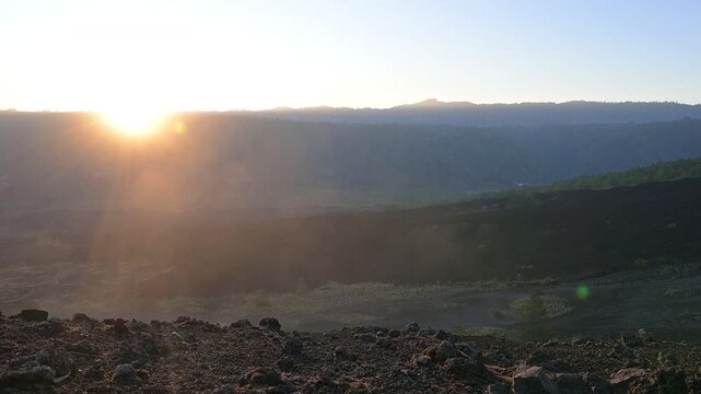 Batur volcano and surroundings in Bangli regency of Bali-Indonesia
