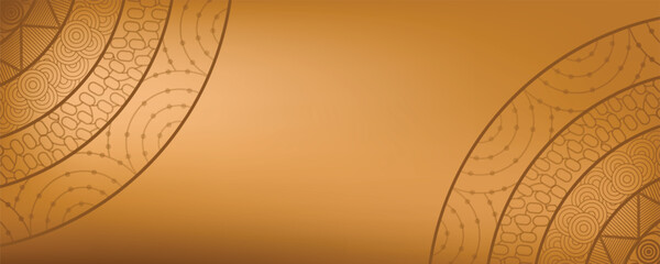 Brown Mandala cover copyspace, background for presentation banner, design vector illustration