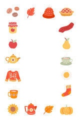 Autumn png frame, transparent background