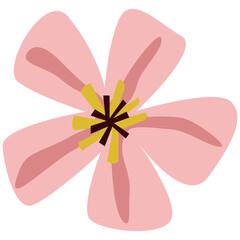 Pink flower element transparent png