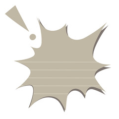 PNG speech bubble sticker in gray lined paper pattern style