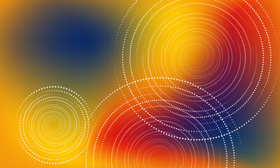 Abstract circles on a vibrant gradient background.