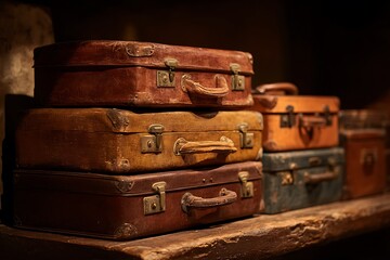 old suitcase on a white background