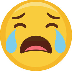 Crying face emoji icon: sadness, grief, and emotional distress