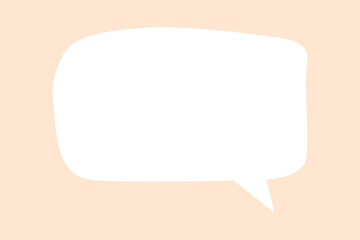 White speech bubble, cute doodle vector