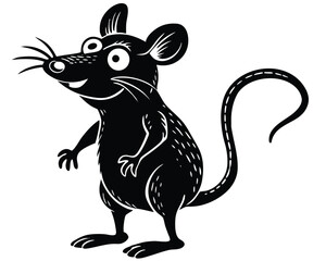 Mouse black and white illustration