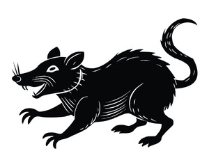 Rat black graphic illustration