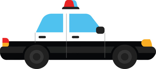 Flat design police car vector icon illustration for public safety © Vector Artist BD 