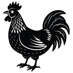Rooster silhouette vector icon