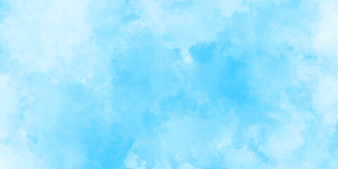 Light sky blue and white grunge smooth shades aquarelle background. sky cloud for wallpaper backdrop texture. blue watercolor splash stroke background with clouds. hand drawn paint watercolor texture.