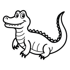 Alligator cartoon outline