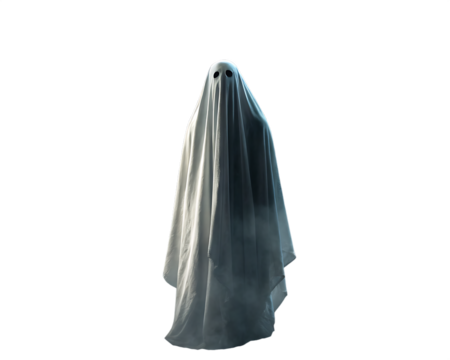 Ethereal ghostly figure in dark mysterious setting