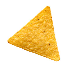 Fototapeta premium Single corn tortilla chip isolated on black background