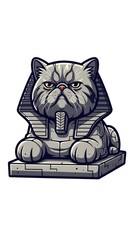 Stylized Cat Statue Inspired by Ancient Egyptian Pharaoh Design