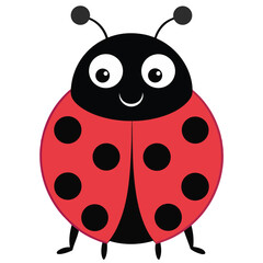 Ladybug character on pink background