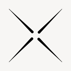 Abstract x sign collage element vector