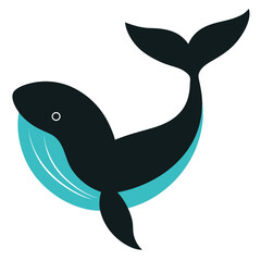 Whale flat design illustration