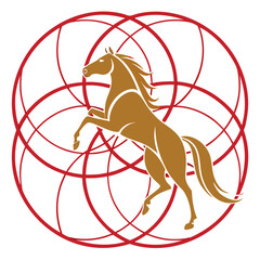 Bauhaus-Inspired Horse Symbol. Perfect for: Premium greeting cards & modern branding