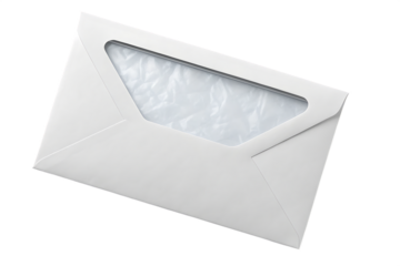 White window envelope with textured paper inside