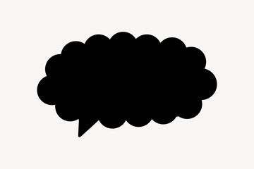 Black speech bubble collage element vector