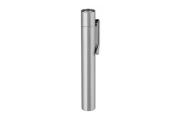 Silver metal penlight for medical examination and first aid