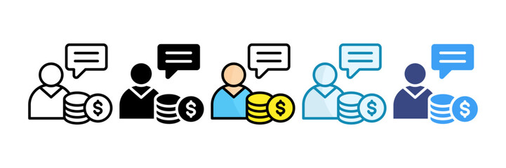 Financial Advisor Icon Set Multiple Style Collection