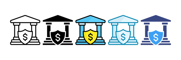 Savings Account Icon Set Multiple Style Collection