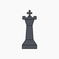 Minimalist chess king icon vector
