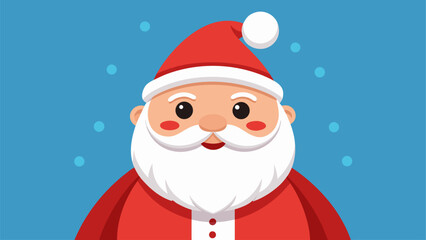 Whimsical Santa Claus Character with Falling Snowflakes - Festive Illustration