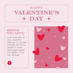 Happy Valentines Day templates for social media posts, cover, poster, banners, marketing, sales promotion and card design. Vector backgrounds.