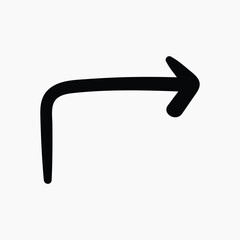 Curved arrow icon black direction illustration vector