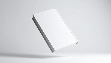 Blank white book cover mockup with space for text or design, ideal for promotional materials or branding