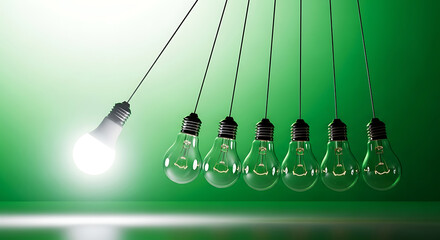 Light bulbs newton's cradle