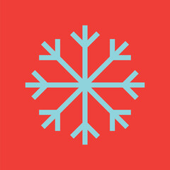 Blue snowflake winter decorative geometric flat illustration vector